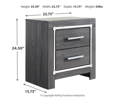 Lodanna Queen Panel Bed with 2 Storage Drawers with Mirrored Dresser and 2 Nightstands - PKG003602