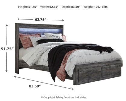 Baystorm Queen Panel Bed with 2 Storage Drawers and Chest