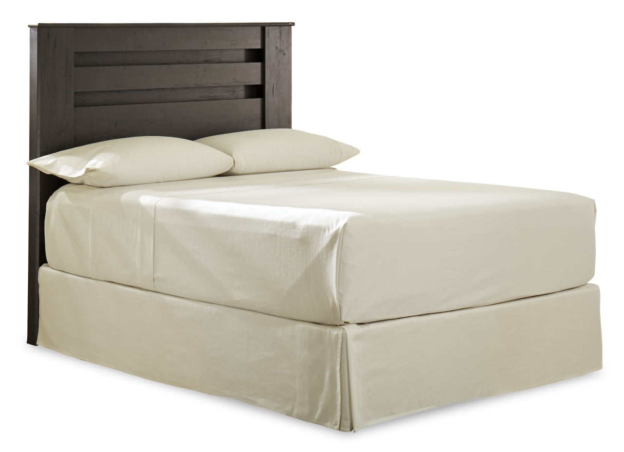 Brinxton Queen/Full Panel Headboard Bed with Mirrored Dresser and Chest