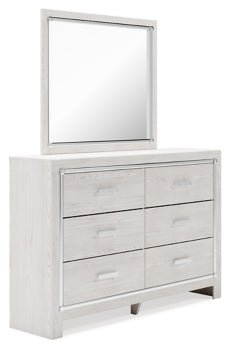 Altyra Twin Panel Bookcase Bed with Mirrored Dresser