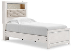 Altyra Twin Panel Bookcase Bed with Mirrored Dresser