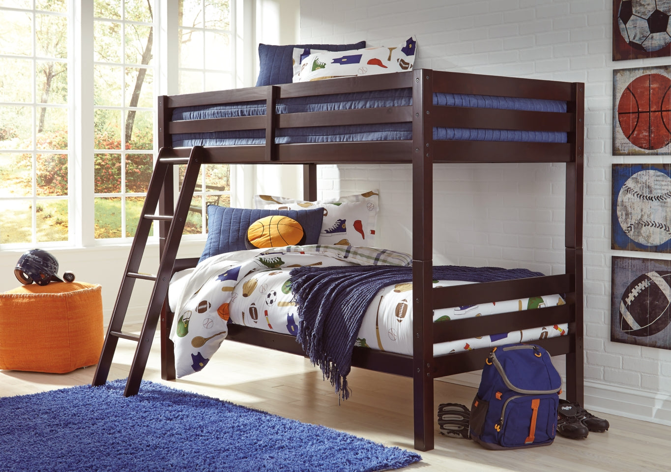 Halanton Twin over Twin Bunk Bed with Ladder