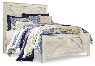 Chime 12 Inch Hybrid Queen Mattress in a Box with Bellaby Queen Crossbuck Panel Bed
