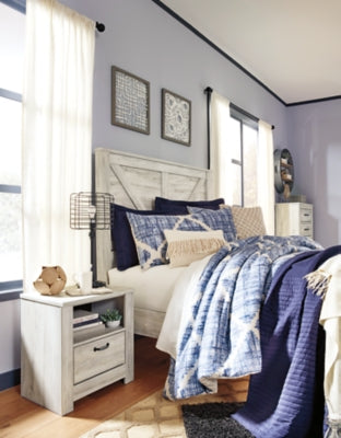 Chime 10 Inch Hybrid Queen Mattress in a Box with Bellaby Queen Crossbuck Panel Bed