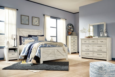 Chime 12 Inch Hybrid Queen Mattress in a Box with Bellaby Queen Crossbuck Panel Bed