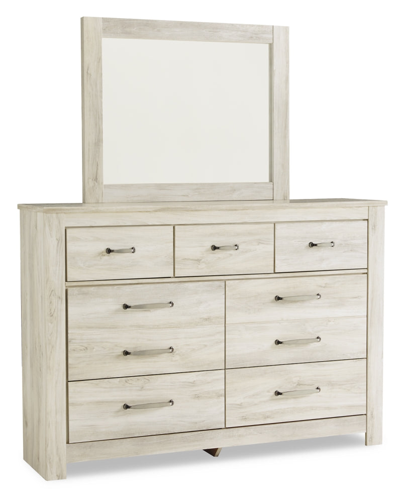 Bellaby Queen Panel Bed with Mirrored Dresser, Chest and Nightstand