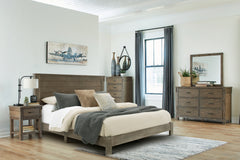Shamryn King Panel Bed with Mirrored Dresser, Chest and Nightstand