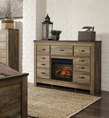 Trinell Dresser with Electric Fireplace - The Bargain Furniture