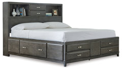 Caitbrook Queen Storage Bed with 8 Storage Drawers with Mirrored Dresser, Chest and 2 Nightstands