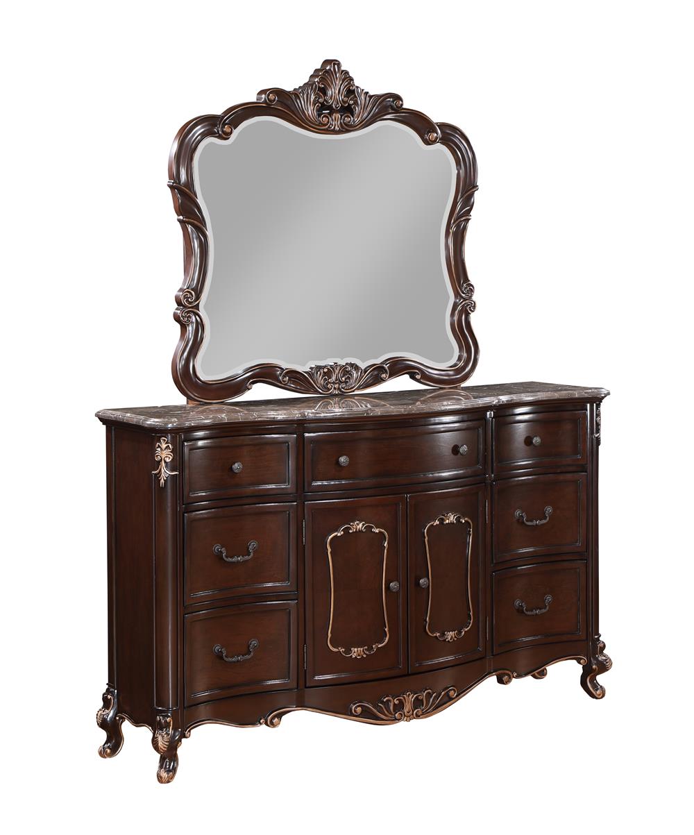 CONSTANTINE DRESSER/SERVER MIRROR-CHERRY