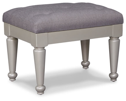 Coralayne Queen Upholstered Bed and Vanity with Mirror and Stool