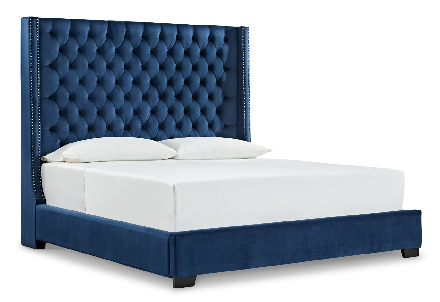 Coralayne California King Upholstered Bed with Mirrored Dresser - PKG010742