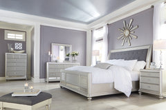 Coralayne Queen Upholstered Sleigh Bed with Dresser