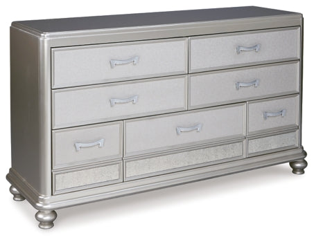 Coralayne King Upholstered Sleigh Bed with Dresser