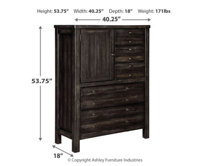 Baylow Queen Panel Bed with 4 Storage Drawers with Mirrored Dresser, Chest and Nightstand