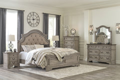 Lodenbay California King Panel Bed with Mirrored Dresser, Chest and 2 Nightstands