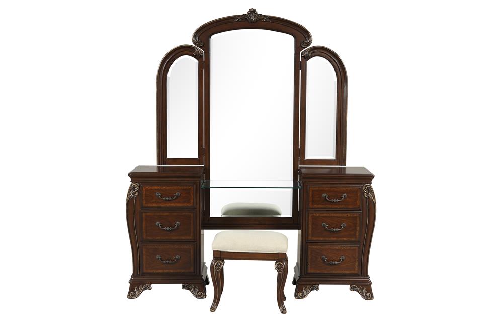 MONTECITO VANITY STOOL - CHERRY