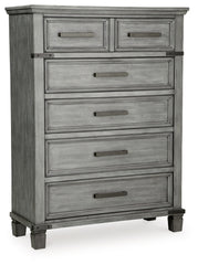 Russelyn King Storage Bed with Mirrored Dresser and Chest