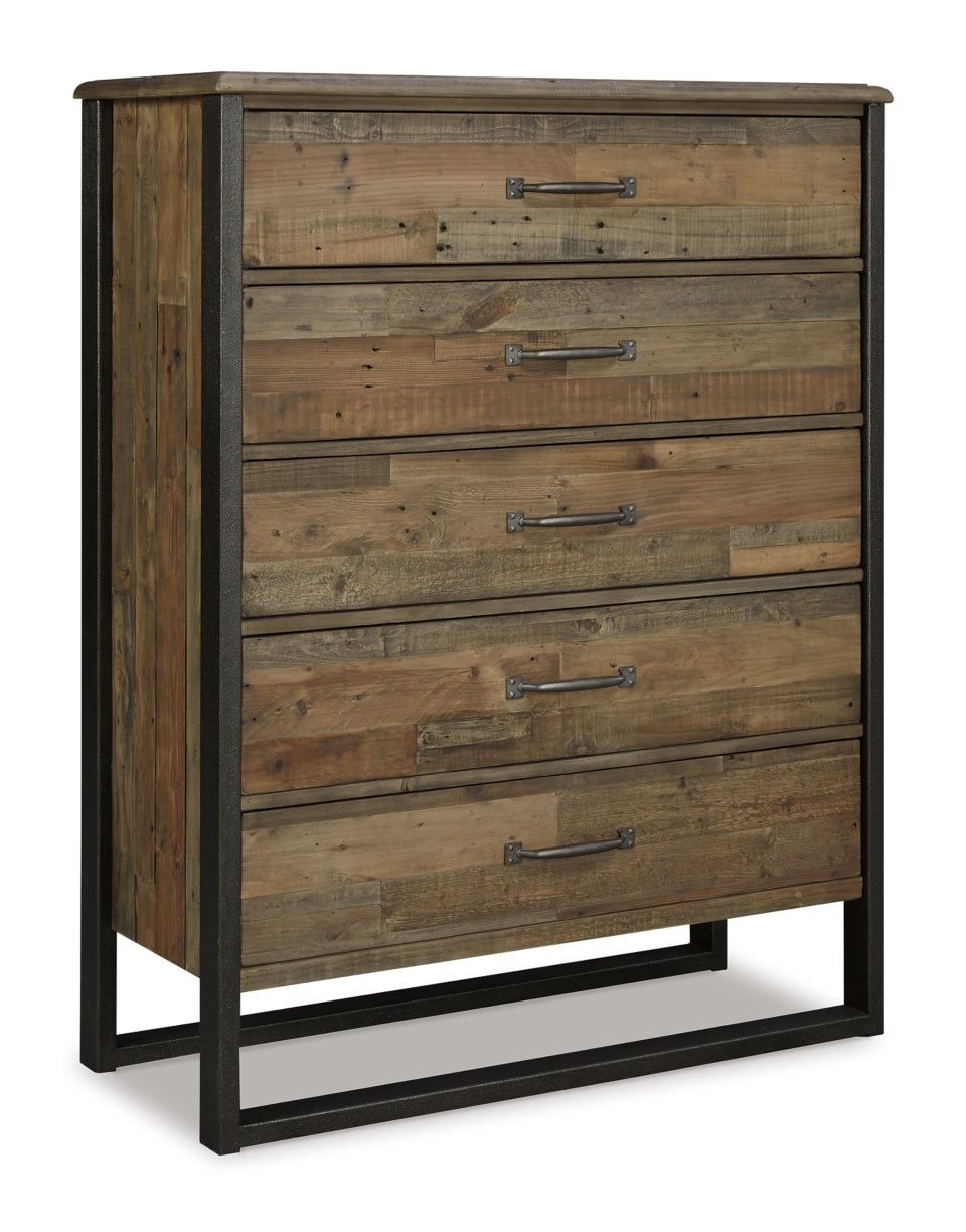 Sommerford Queen Panel Bed with Mirrored Dresser, Chest and Nightstand