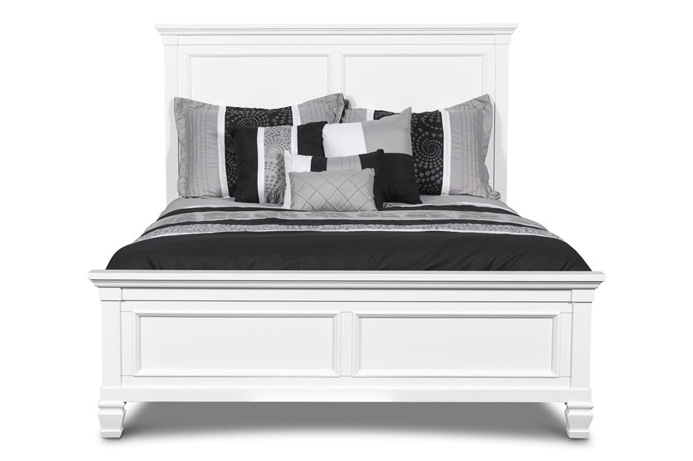 TAMARACK 3/3 TWIN HEADBOARD, FOOTBOARD & SLATS- WHITE