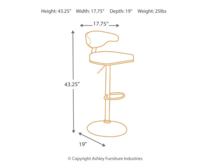 Bellatier Adjustable Height Bar Stool