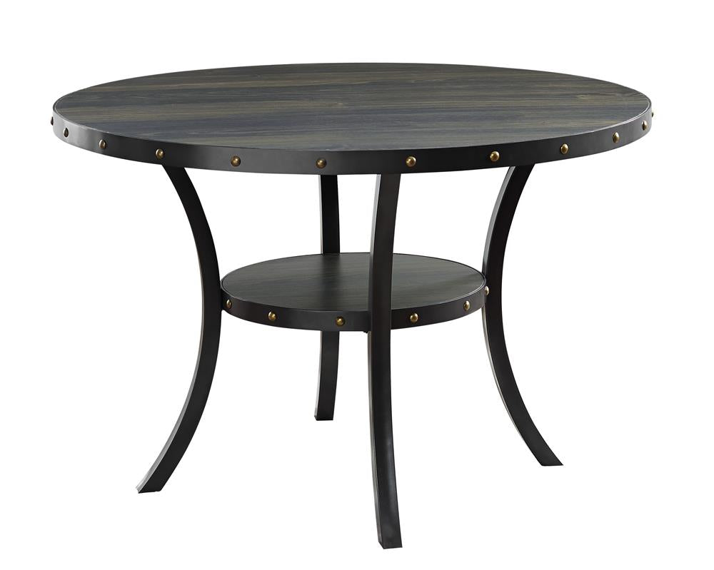 CRISPIN 48" ROUND DINING TABLE-SMOKE