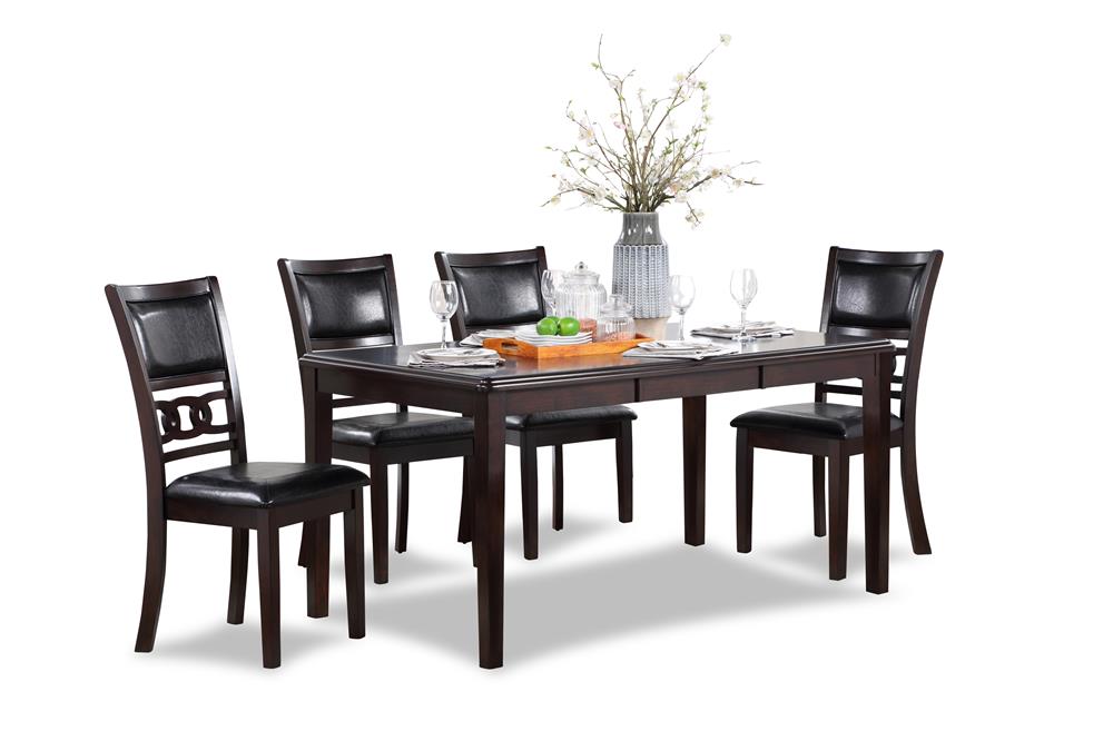 GIA 5 PC 60" DINING TABLE & 4 CHAIRS-EBONY