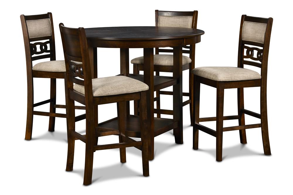 GIA 5 PC 42" ROUND COUNTER DINING TABLE & 4 CHAIRS-CHERRY