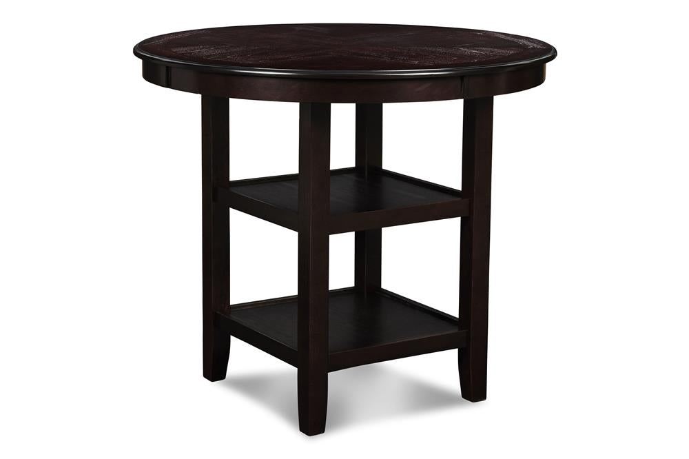 GIA 5 PC 42" ROUND COUNTER DINING TABLE & 4 CHAIRS-EBONY