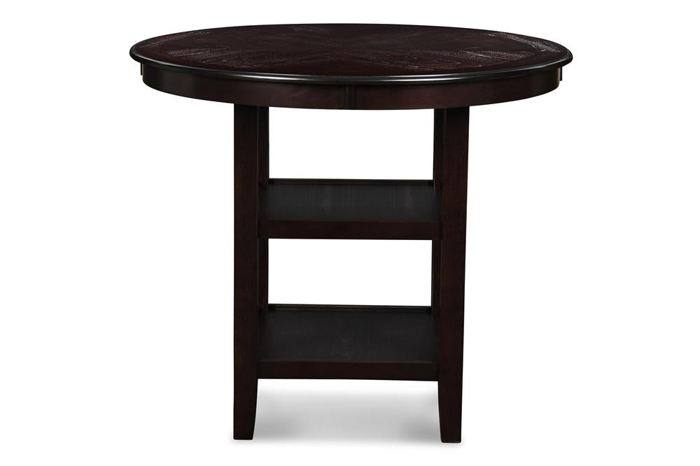 GIA 5 PC 42" ROUND COUNTER DINING TABLE & 4 CHAIRS-EBONY