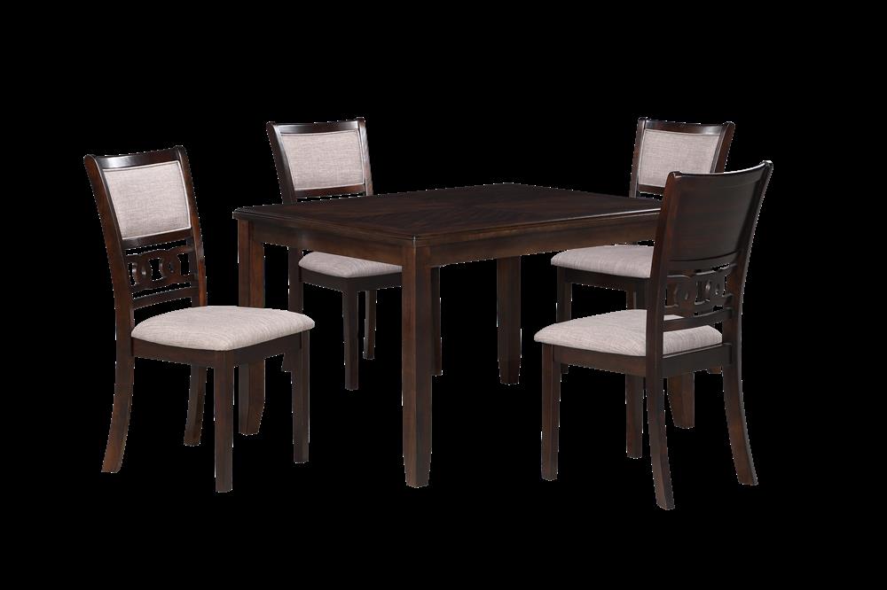 GIA 5 PC 48" RECTANGLE DINING TABLE & 4 CHAIRS-CHERRY