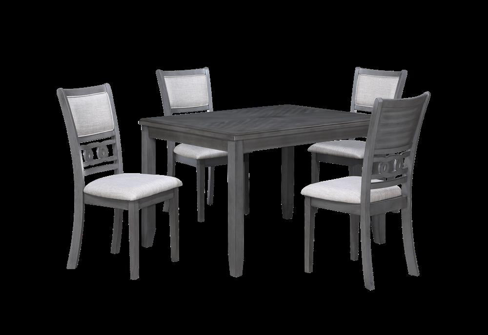 GIA 5 PC 48" RECTANGLE DINING TABLE & 4 CHAIRS-GRAY