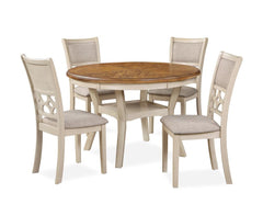 MITCHELL 5 PC DINING SET-TWO TONE BISQUE/BROWN