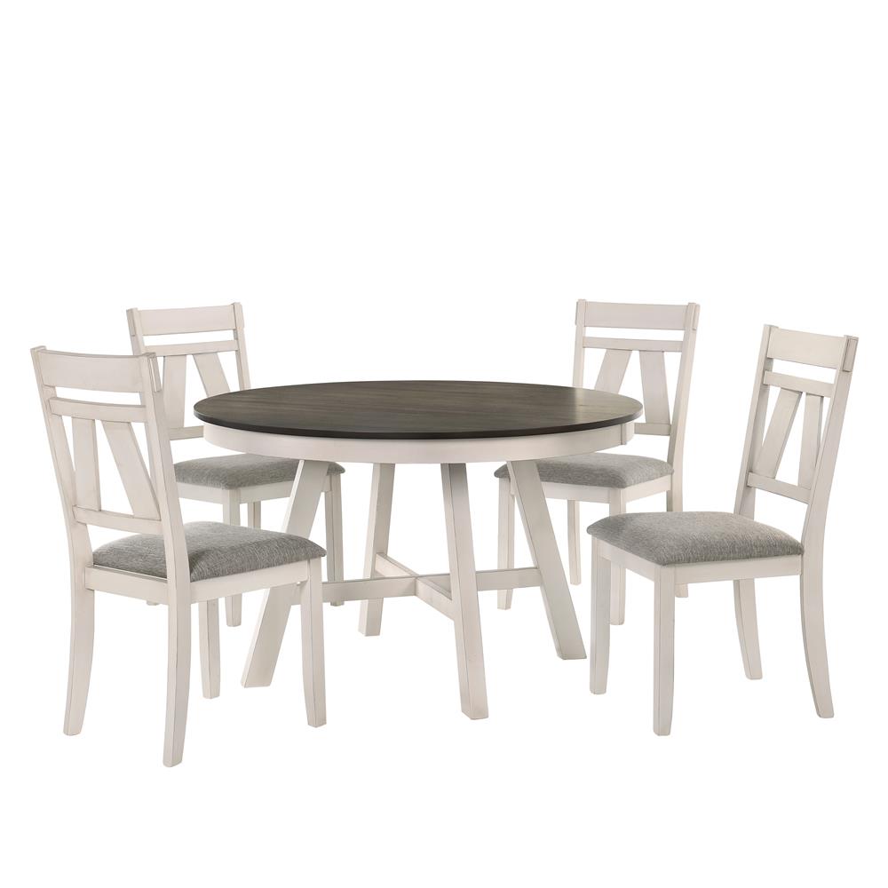 MAISIE ROUND TABLE-WHITE/BROWN