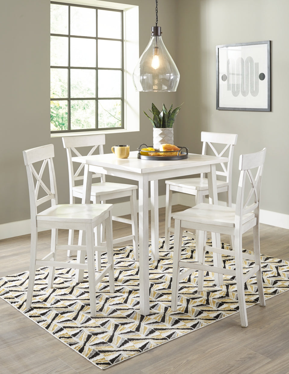 Stuven Counter Height Dining Table and 4 Barstools - PKG012084