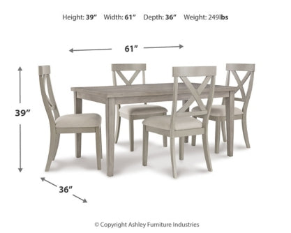 Parellen Dining Table and 4 Chairs - PKG011205