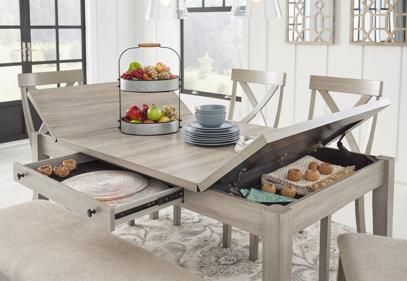 Parellen Dining Table and 6 Chairs - PKG013255
