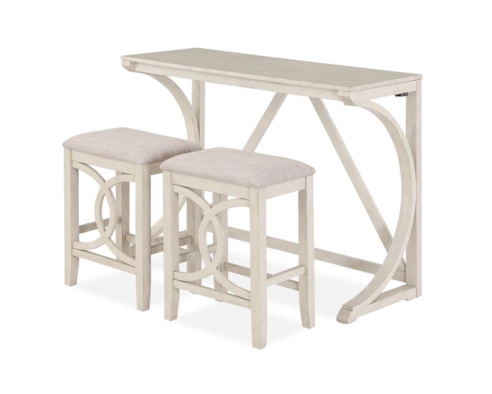 BELLA COUNTER TABLE & 2 STOOLS-BISQUE
