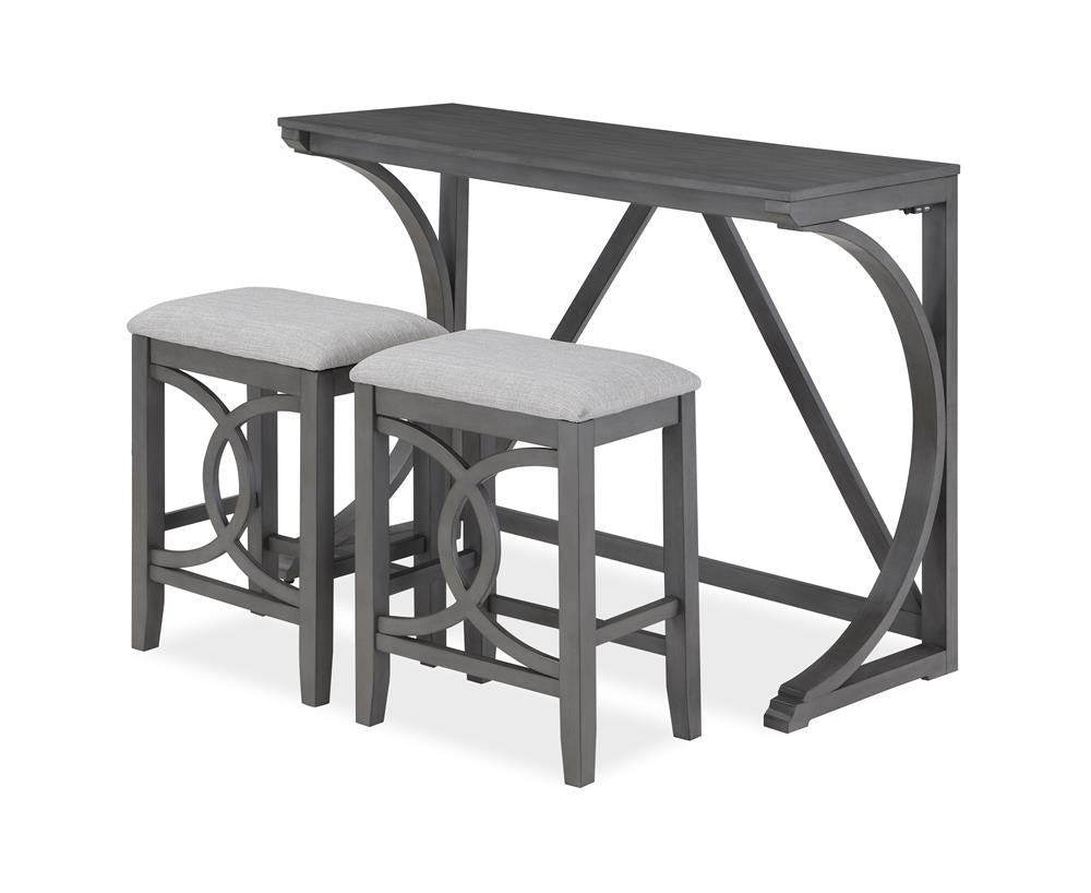 BELLA COUNTER  TABLE & 2 STOOLS-GRAY