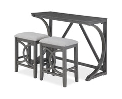 BELLA COUNTER  TABLE & 2 STOOLS-GRAY