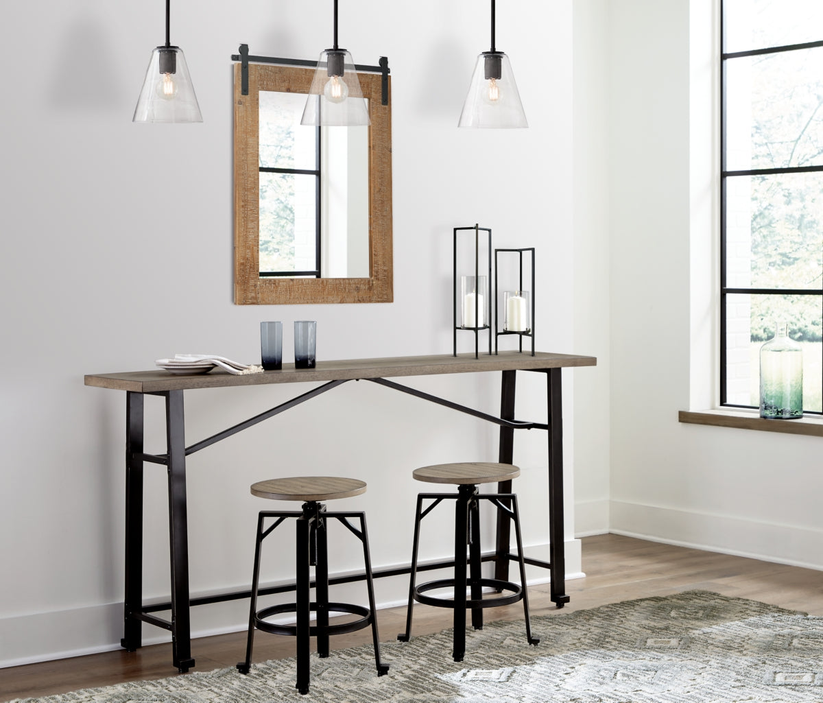 Lesterton Counter Height Dining Table and 2 Barstools - PKG012086
