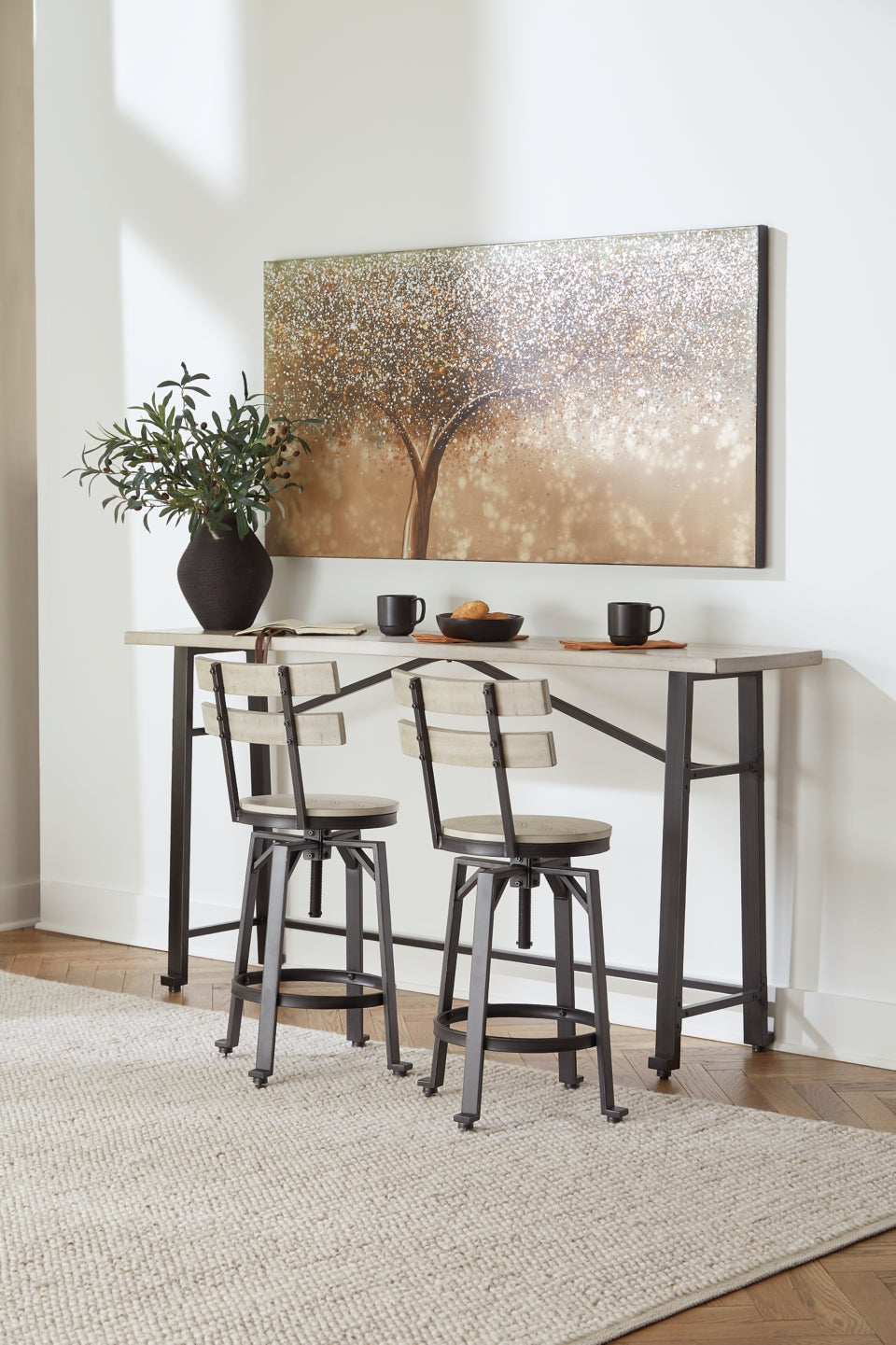 Karisslyn Counter Height Dining Table and 2 Barstools - PKG012089