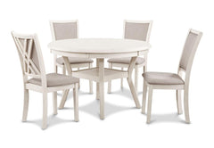 AMY 5PC ROUND DINING SET- BISQUE