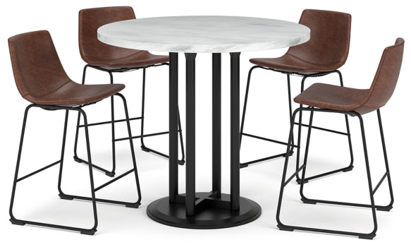 Centiar Counter Height Dining Table and 4 Barstools - PKG014009