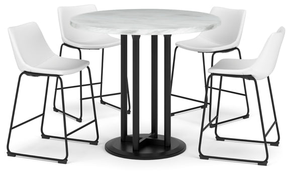 Centiar Counter Height Dining Table and 4 Barstools - PKG014010