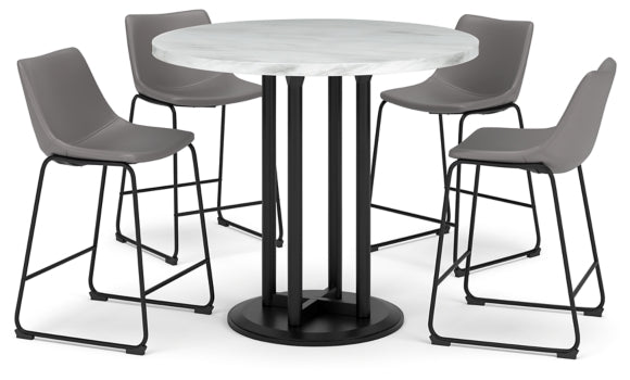 Centiar Counter Height Dining Table and 4 Barstools - PKG014011