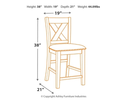 Caitbrook Counter Height Dining Table and 4 Barstools - PKG001967