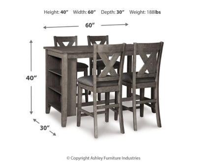 Caitbrook Counter Height Dining Table and 4 Barstools - PKG001967