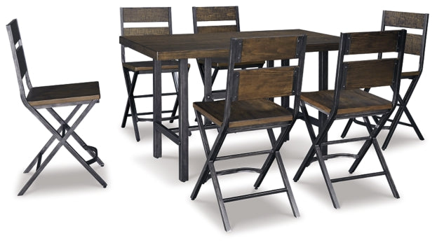 Kavara Counter Height Dining Table and 6 Barstools