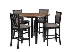 POTOMAC 42" ROUND COUNTER TABLE & 4 CHAIRS -BROWN/BLACK